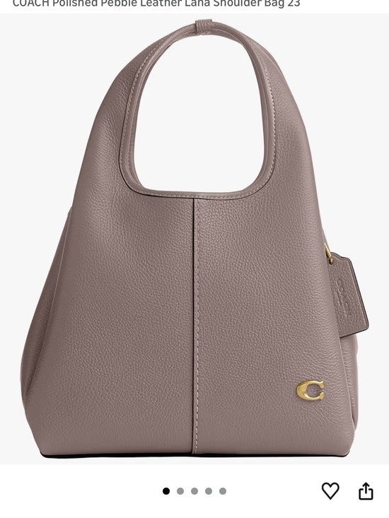 Coach Handbags - Coach Lana 23 Pebbled Leather Shoulder Bag in Brass/Dark Stone